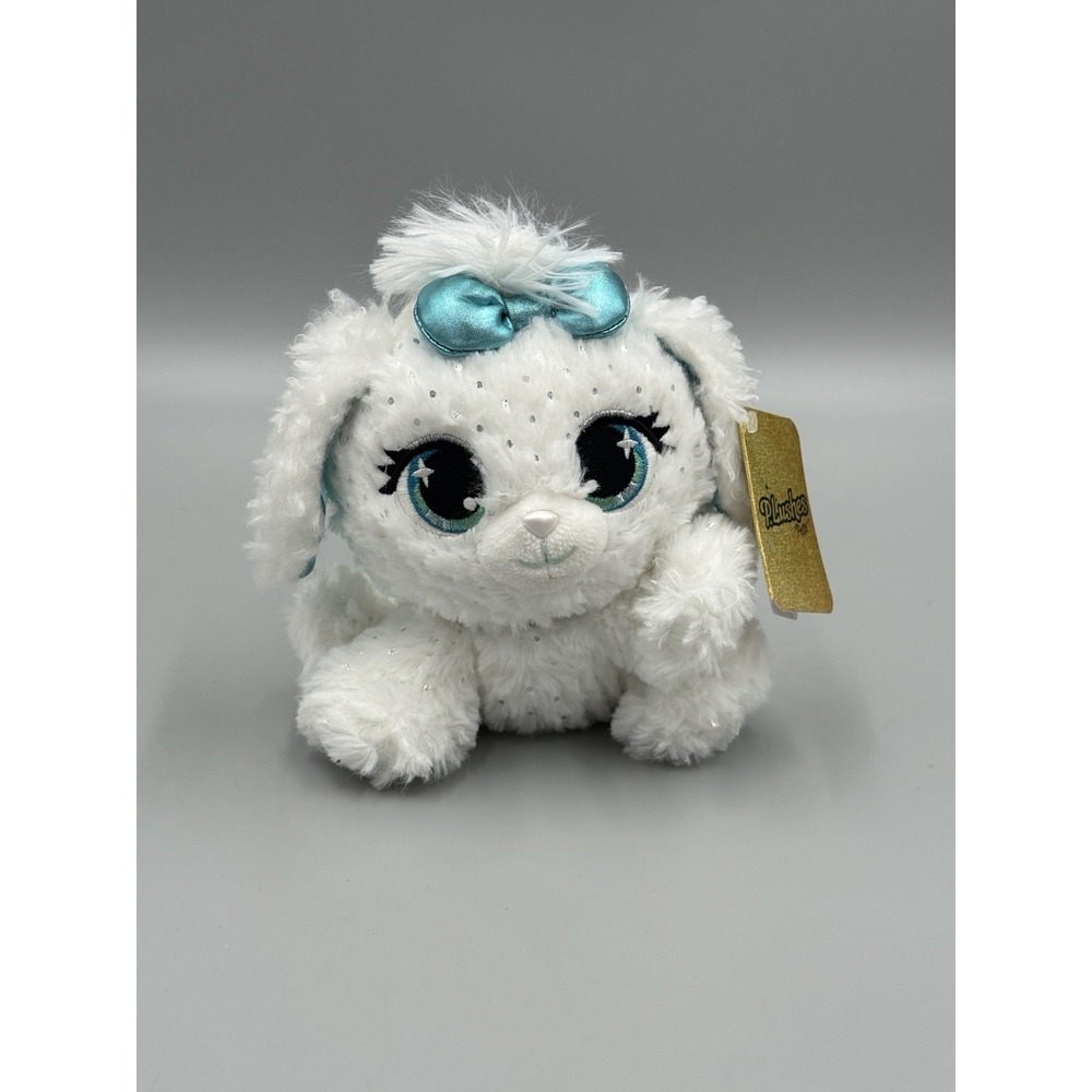 GUND P.Lushes Designer Fashion Pets Bianca Blings Puppy Dog 6" White Teal Plush